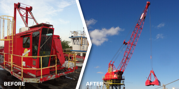 Crane Remanufacturing before & after